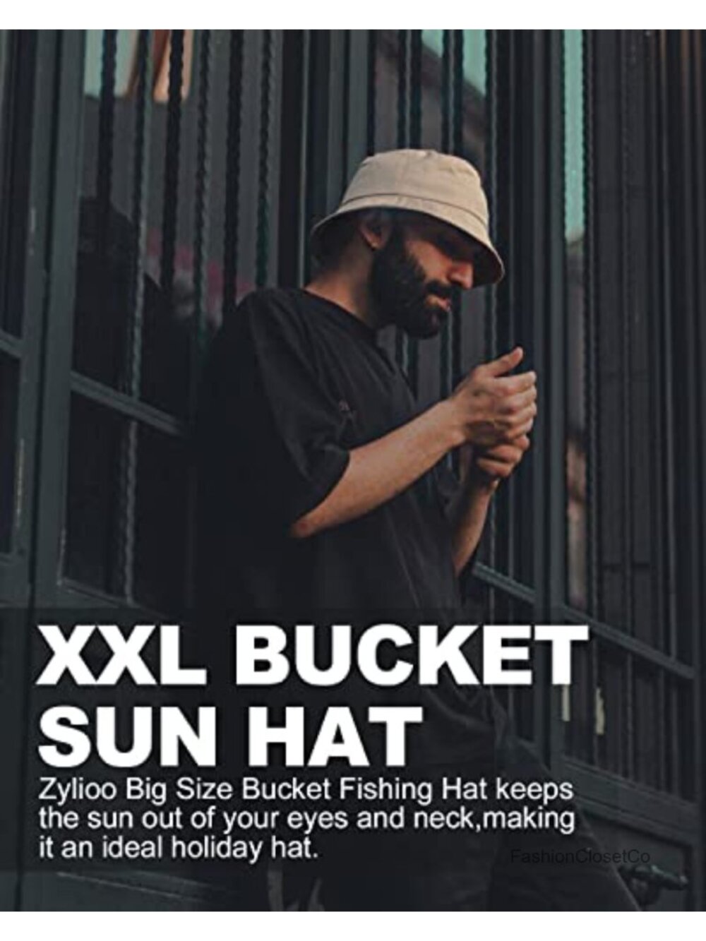 XXL Reversible Bucket Hat with Chin Strap - Breathable Cotton Sun Hat for Travel - Picture 2 of 6